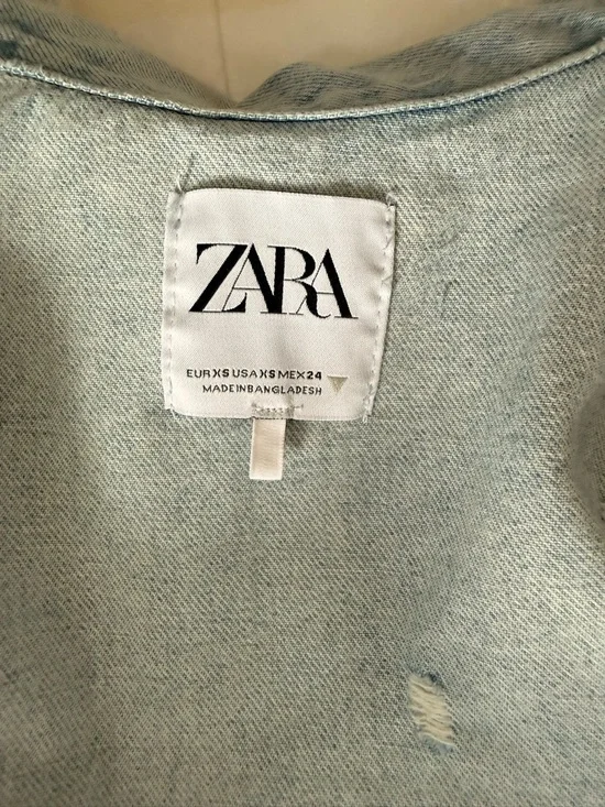 Zara Cropped Denim Jacket - Picture 8 of 9